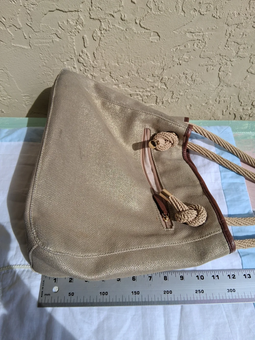 Michael Kors Metallic Tote Bag with Rope Handles